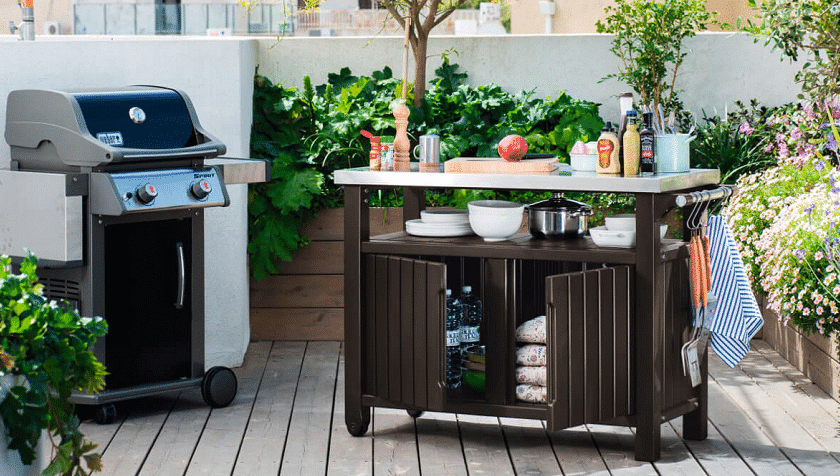 5 Best Grill Tables Sept 2021 The, Portable Outdoor Table And Storage Cabinet With Hooks For Grill Accessories